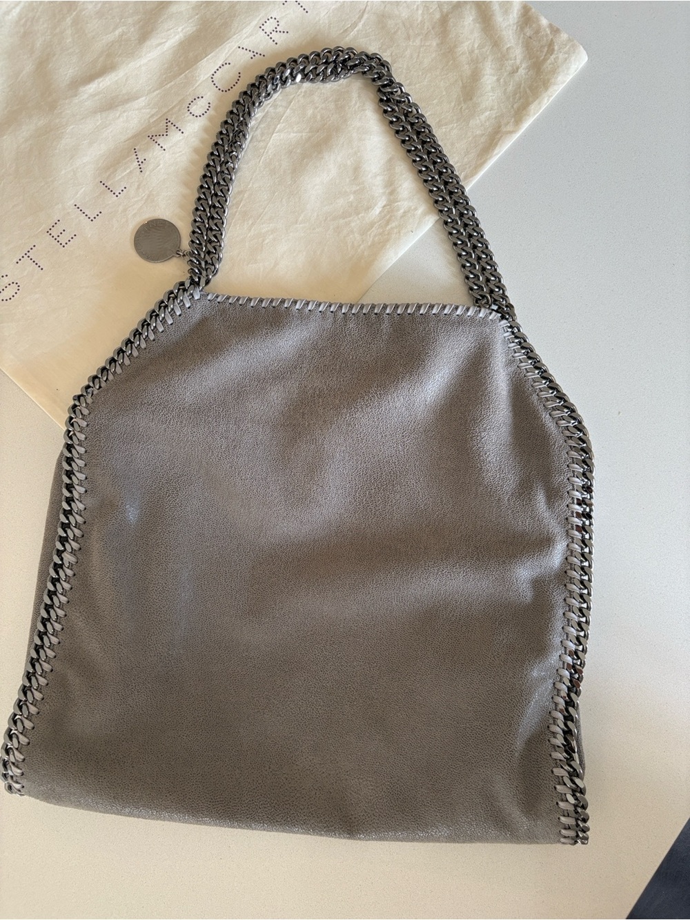 Stella McCartney Grey Chain-Trim Falabella Tote - Picture 4 of 13